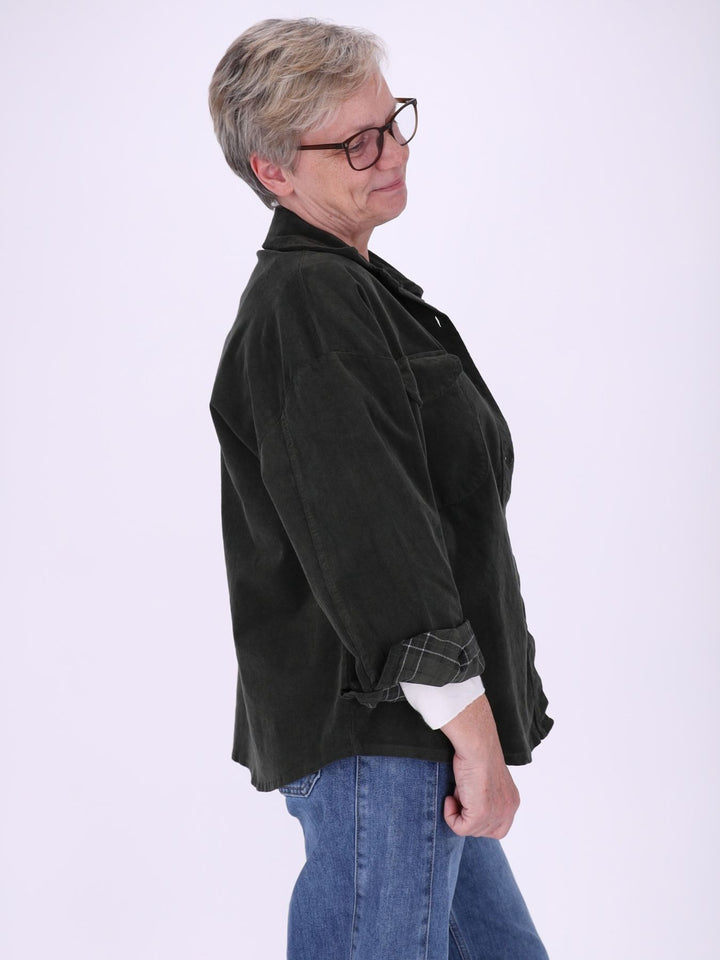 Cord-Overshirt Karofutter
