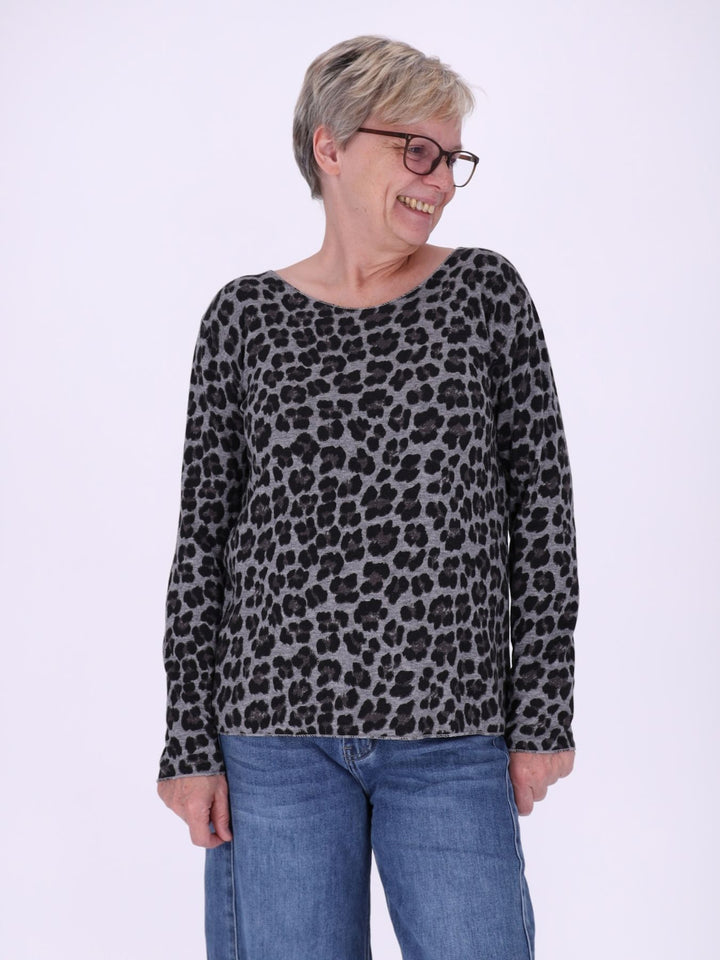 Shirt Damen Feinstrick AOP Leo