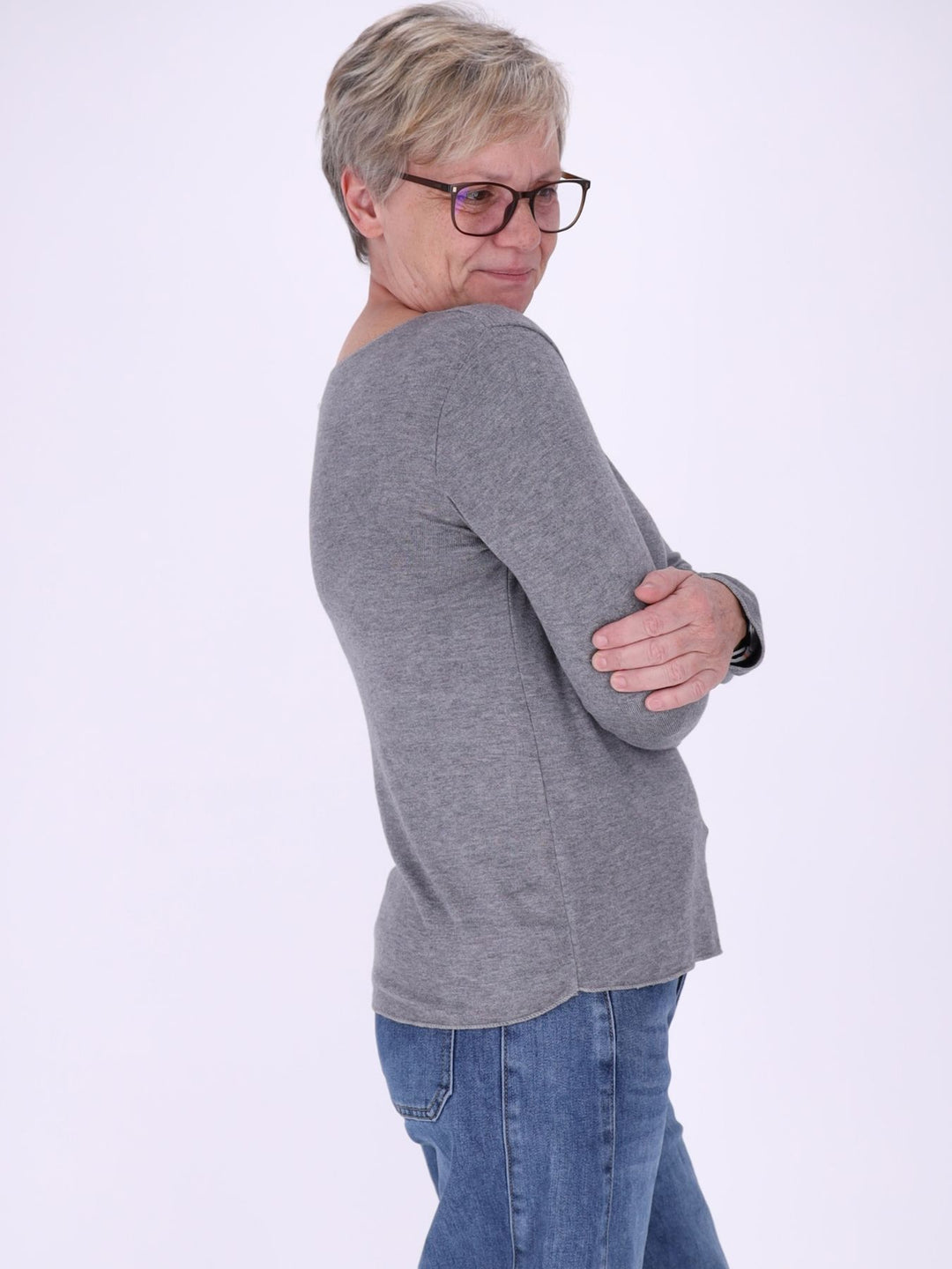 Shirt Damen Rundhals Feinstrick