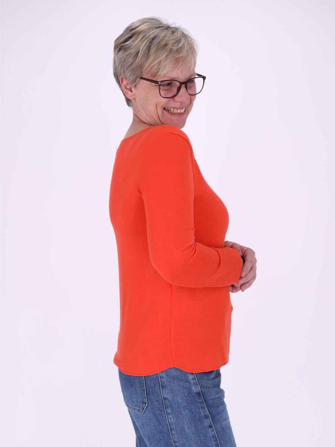 Shirt Damen Rundhals Feinstrick
