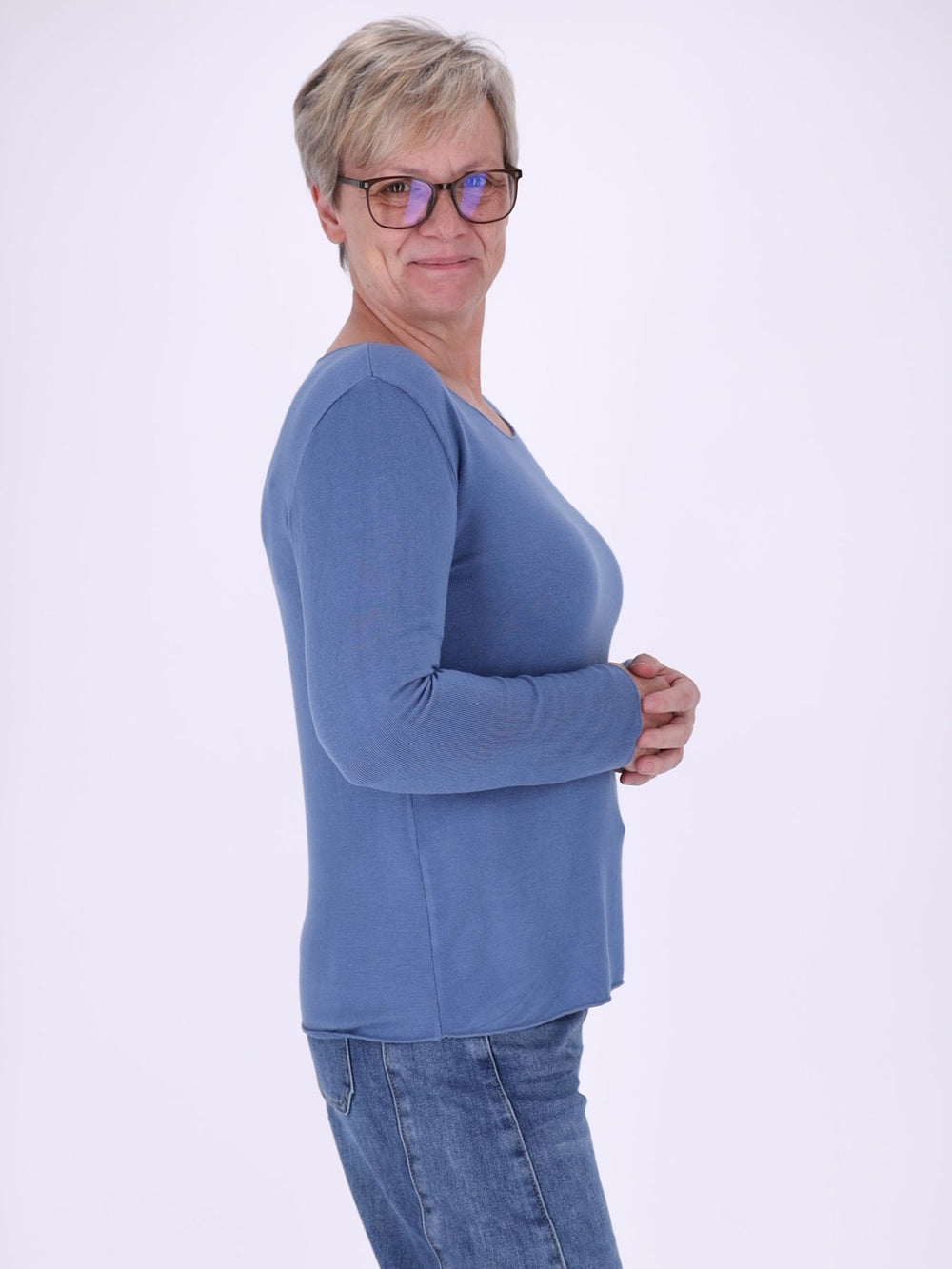 Shirt Damen Rundhals Feinstrick