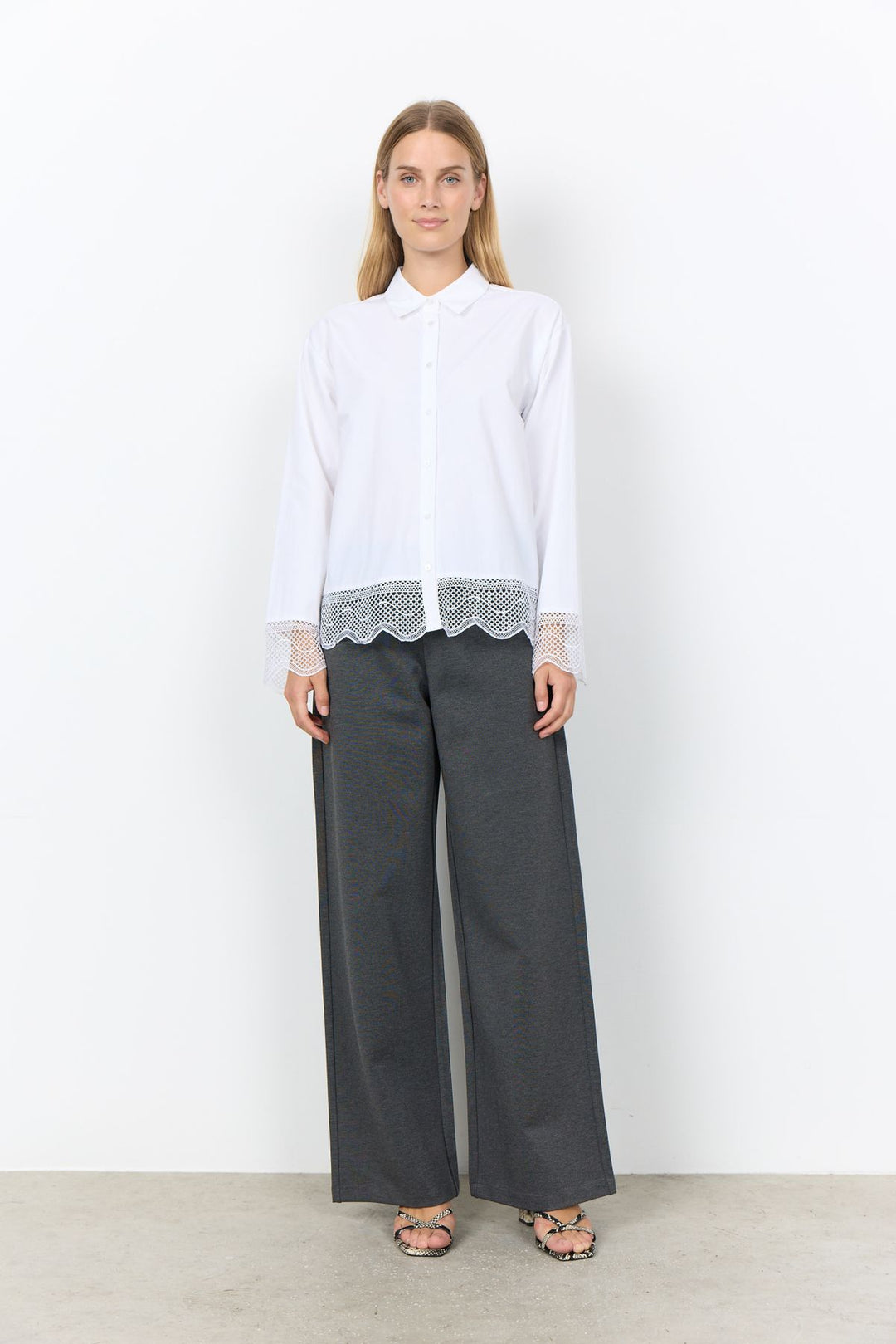 Bluse Damen mit Mesh-Spitze