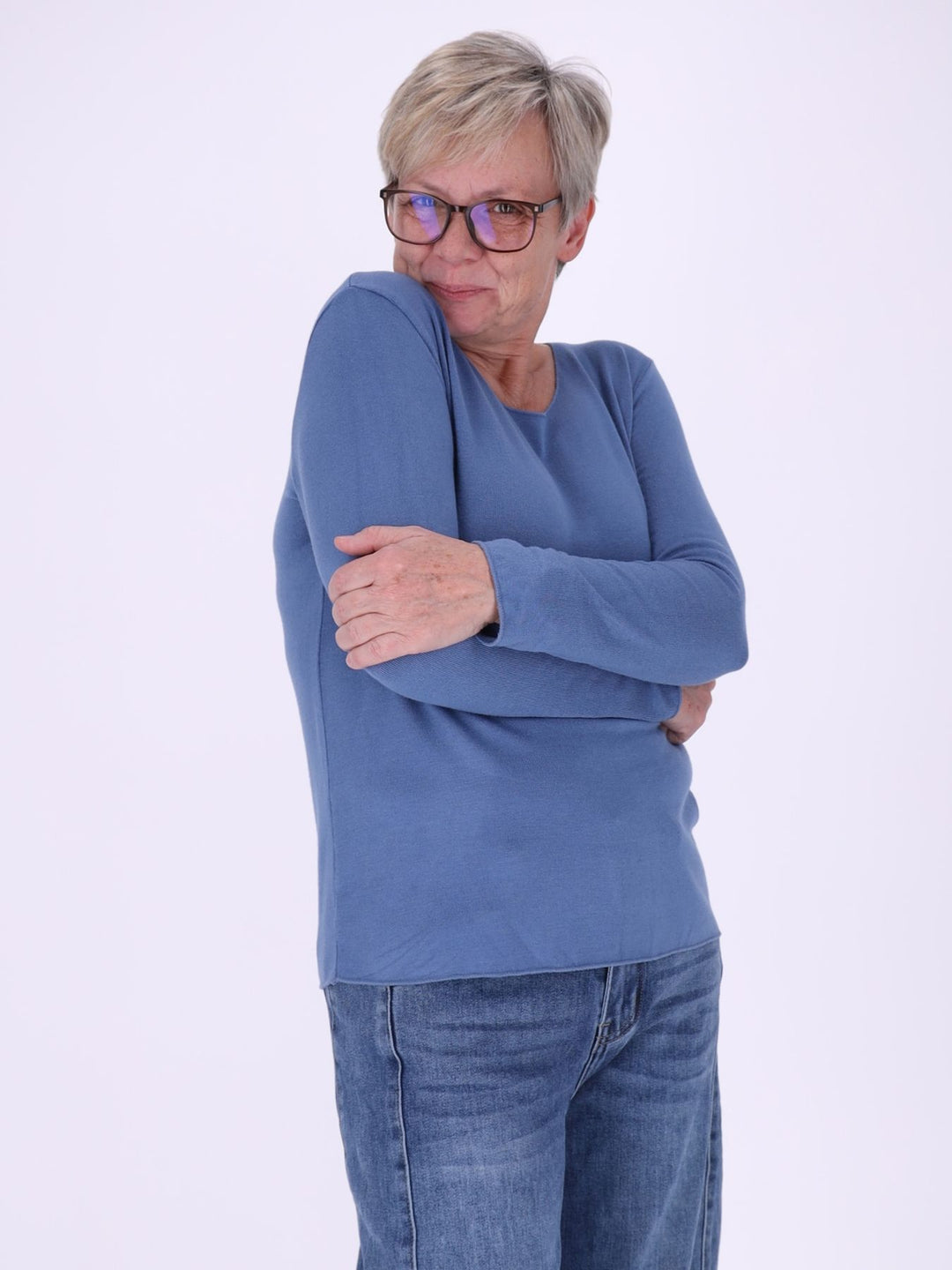 Shirt Damen Rundhals Feinstrick
