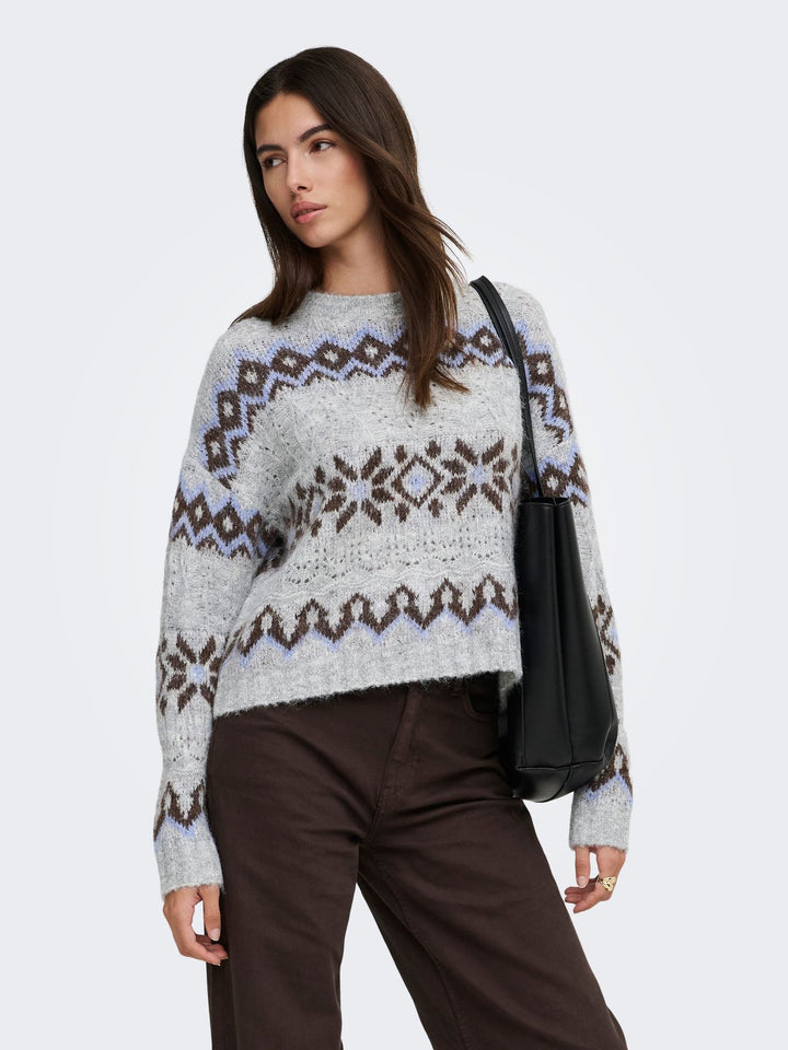 ONLSTOCKHOLM LS FAIR ISLE O-NECK KN