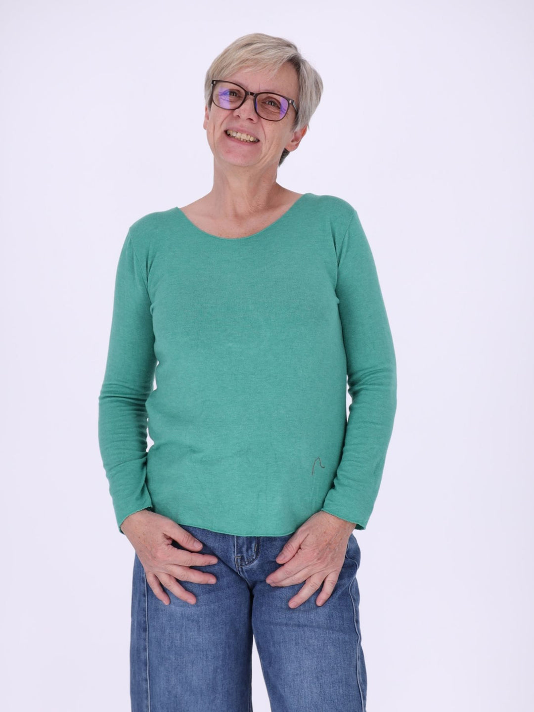 Shirt Damen Rundhals Feinstrick