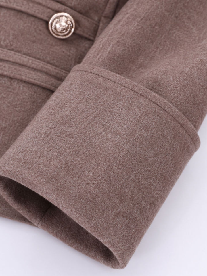 Military-Kurzjacke Wolloptik Zierknöpfe