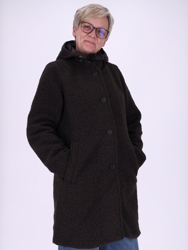 Boucle Mantel Damen Stepp abtrennbar