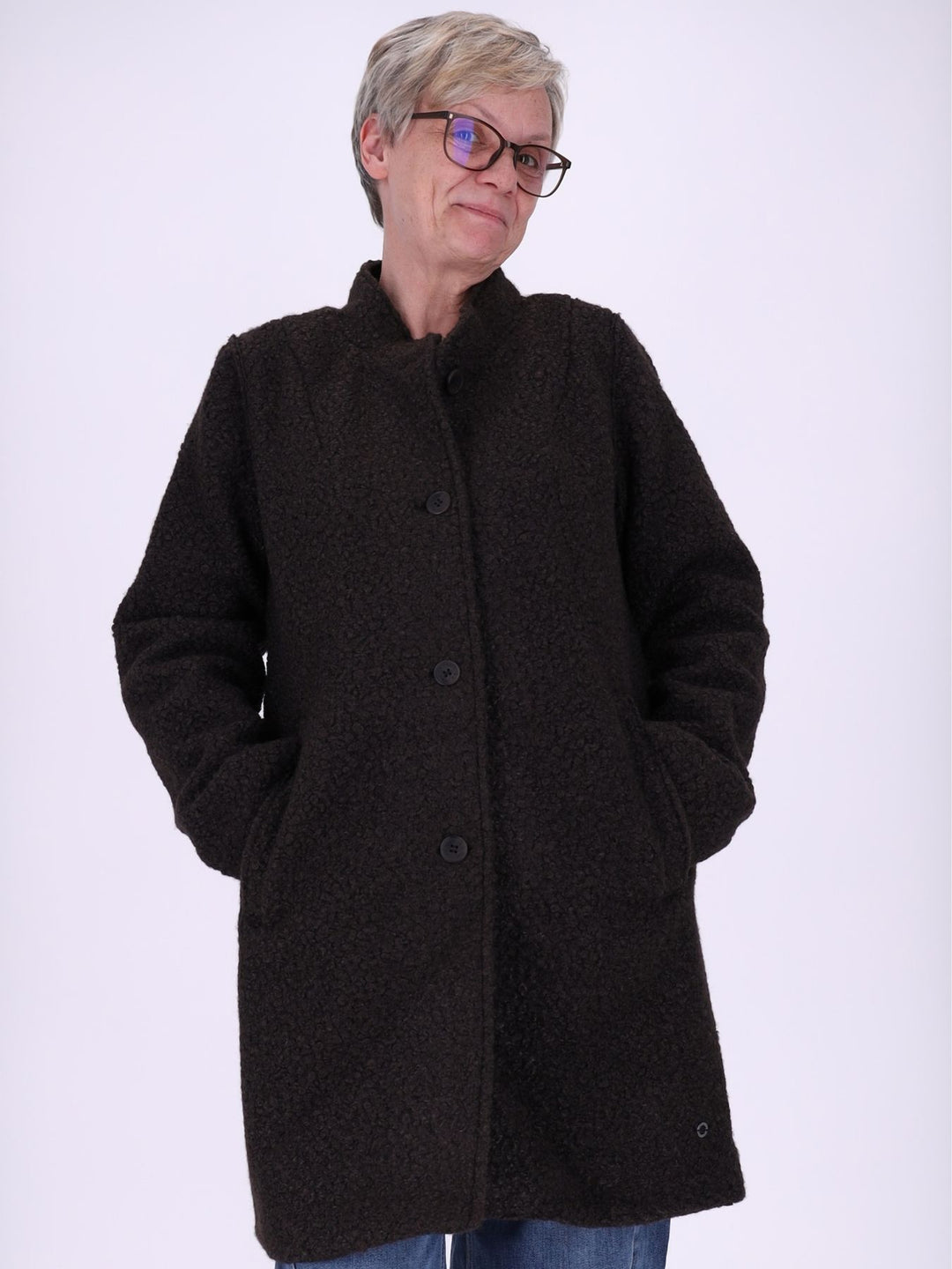 Boucle Mantel Damen Stepp abtrennbar