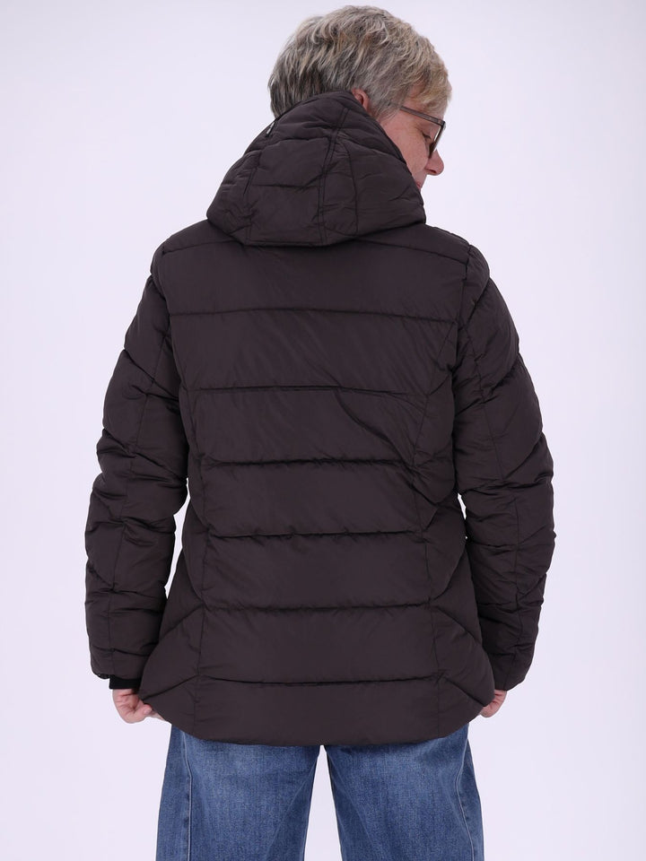 Graue Damen Steppjacke mit Rautensteppung & recycelter Wattierung – modern, zeitlos & vielseitig
