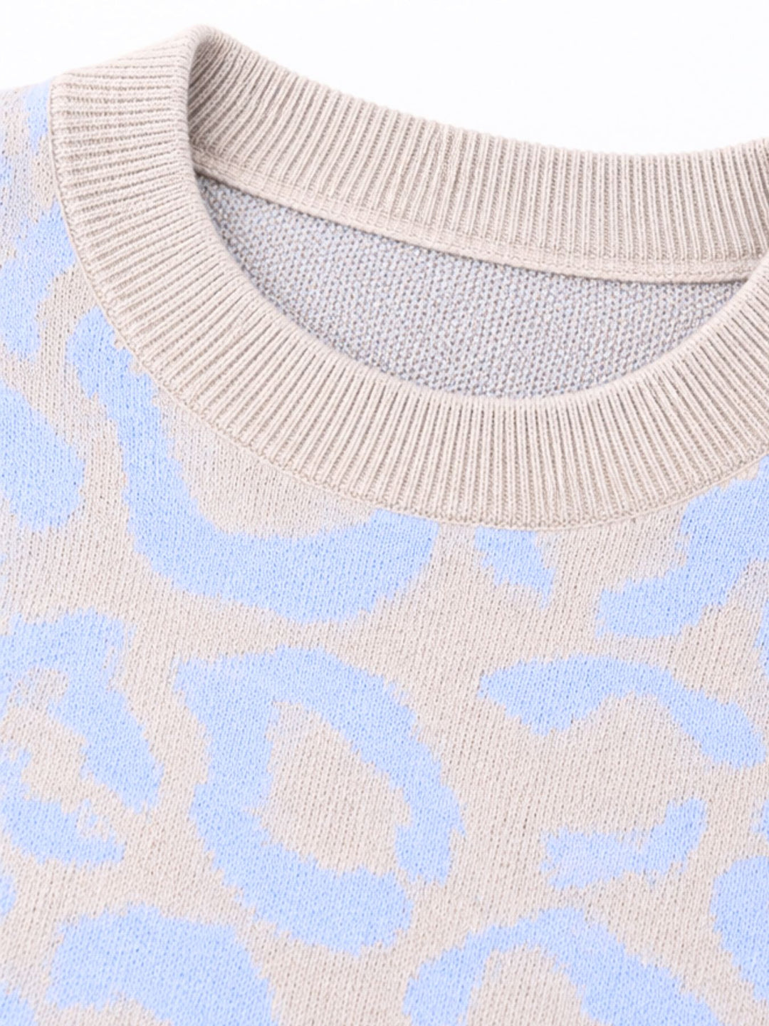 Damen Strickpullover mit Leo-Muster in Blau – weich, modern & vielseitig kombinierbar