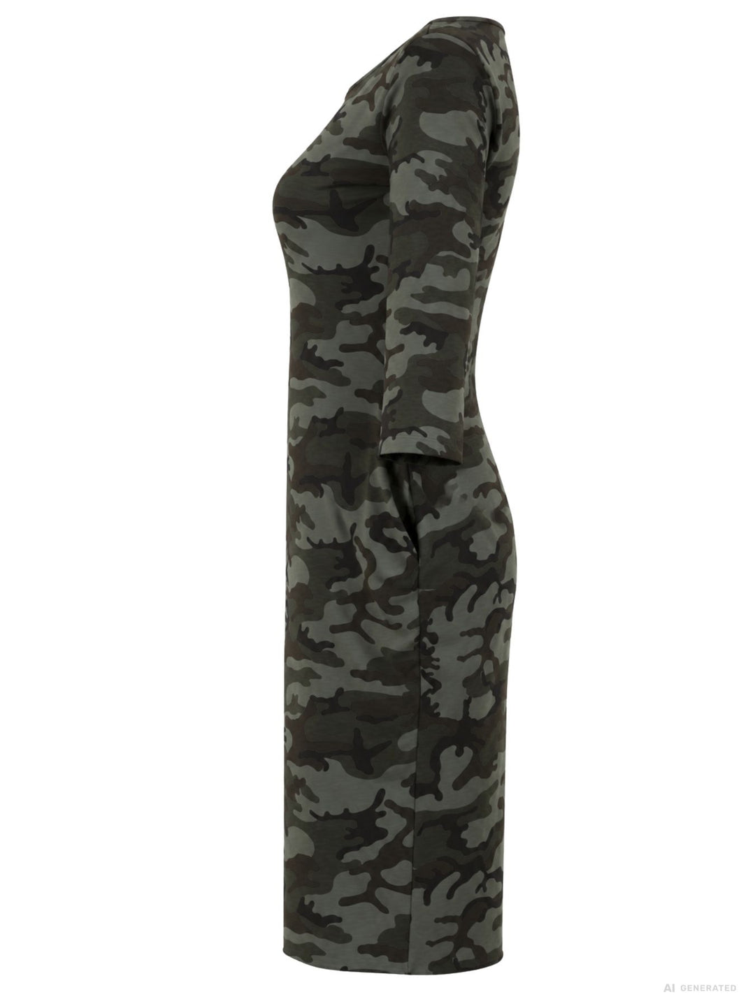 Kleid Damen 3/4 Arm Jersey AOP Camouflage