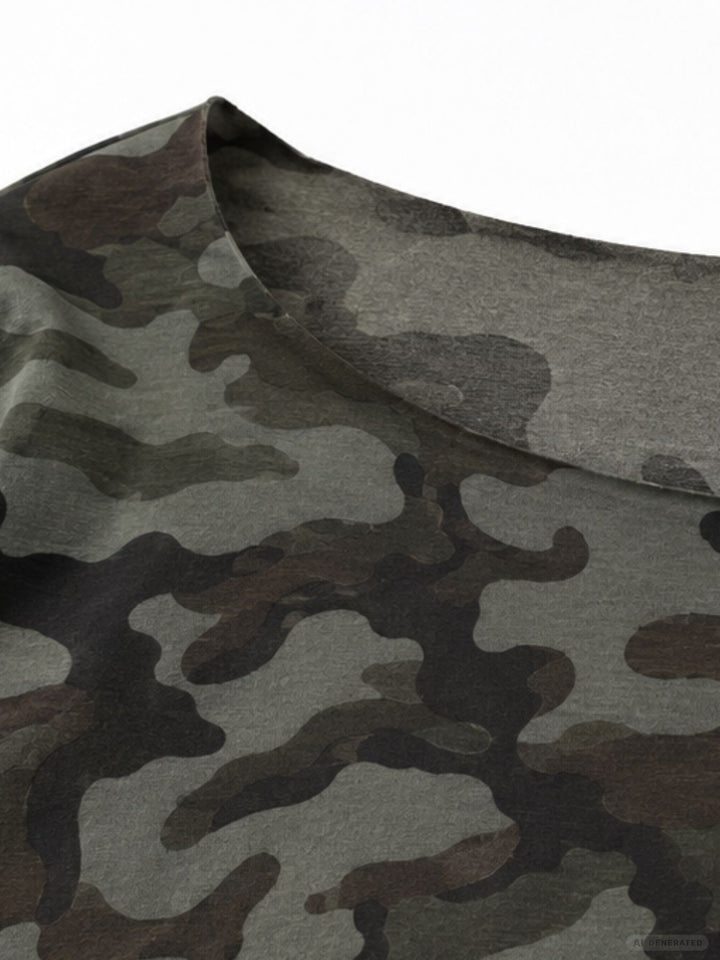 Kleid Damen 3/4 Arm Jersey AOP Camouflage