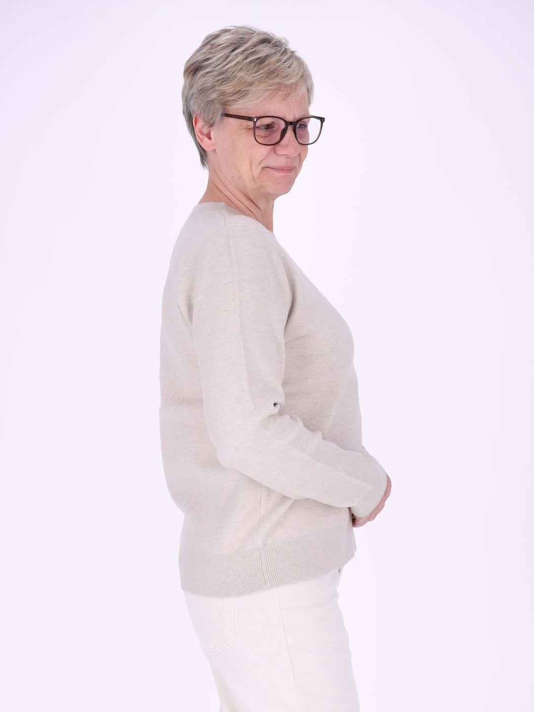 Damen Strickpullover Nadja in Beige – weich, zeitlos & vielseitig kombinierbar