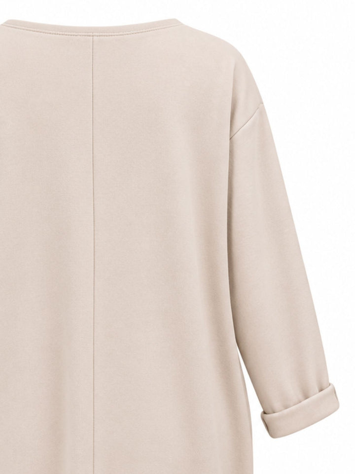 Beiges Damen Kleid mit Seitentaschen – lässig, bequem & modern