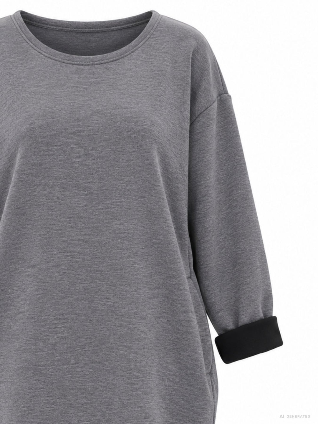 Kleid Damen Langarm Seitentaschen