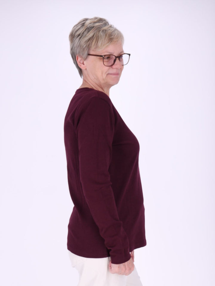 Rundhalsshirt Damen Langarm aus 100 % Baumwolle – Winetasting