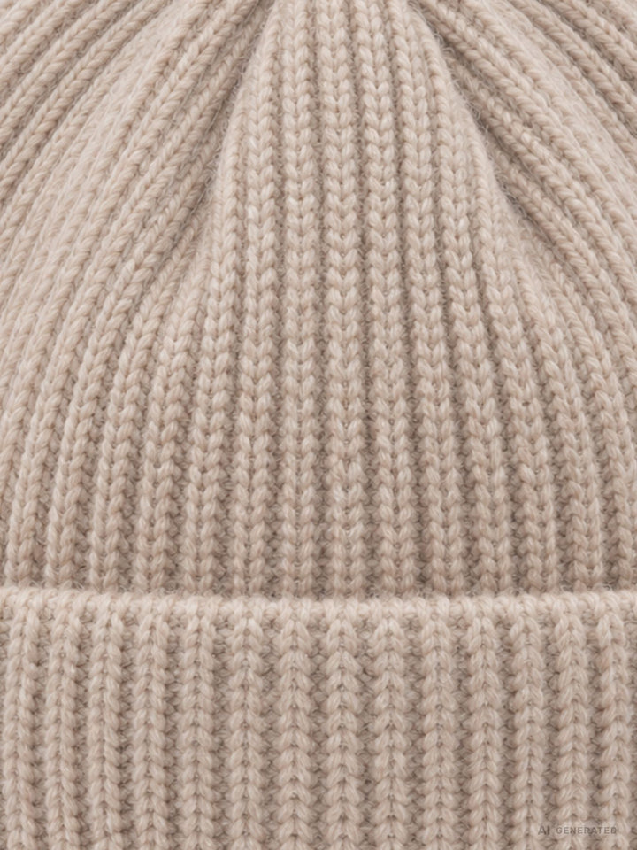 Damen Strickmütze Beige mit pinkem Herz – Kuschelig, modern & liebevoll