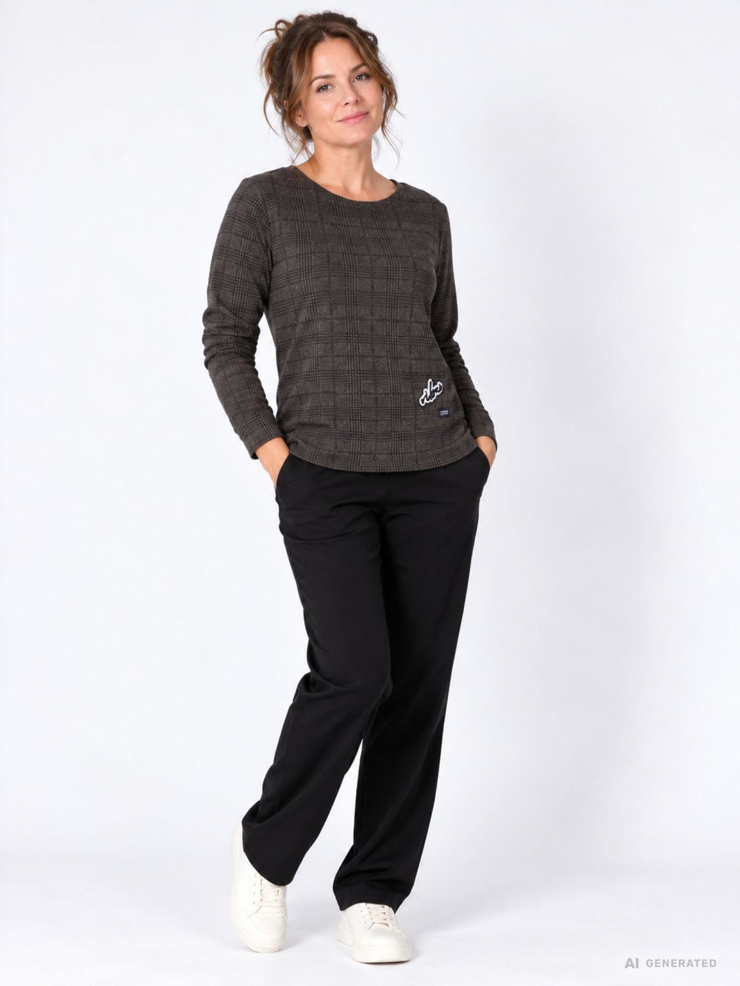 Leichtsweat Damen Pepita Muster