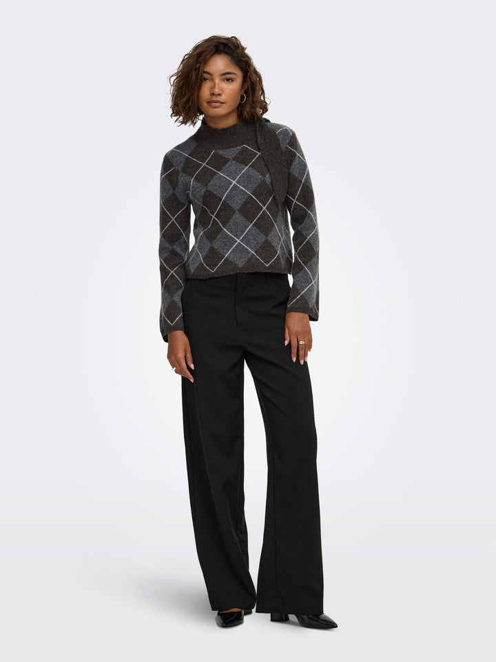 ONLOLIVIA LS ARGYLE TIE HIGHNECK CC