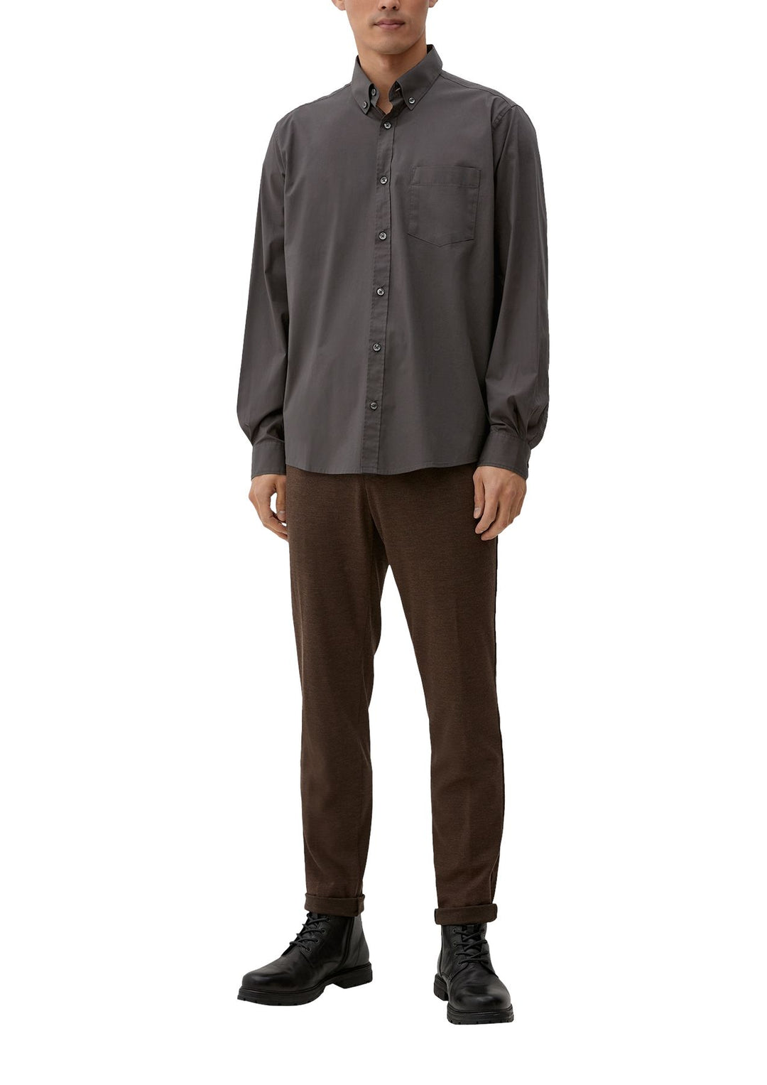 Herren Hemd Uni Langarm