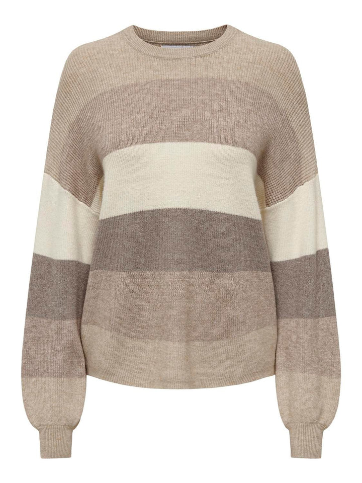 Damen Strickpulli Feather Gray/W. BEIGE/WHITECAP