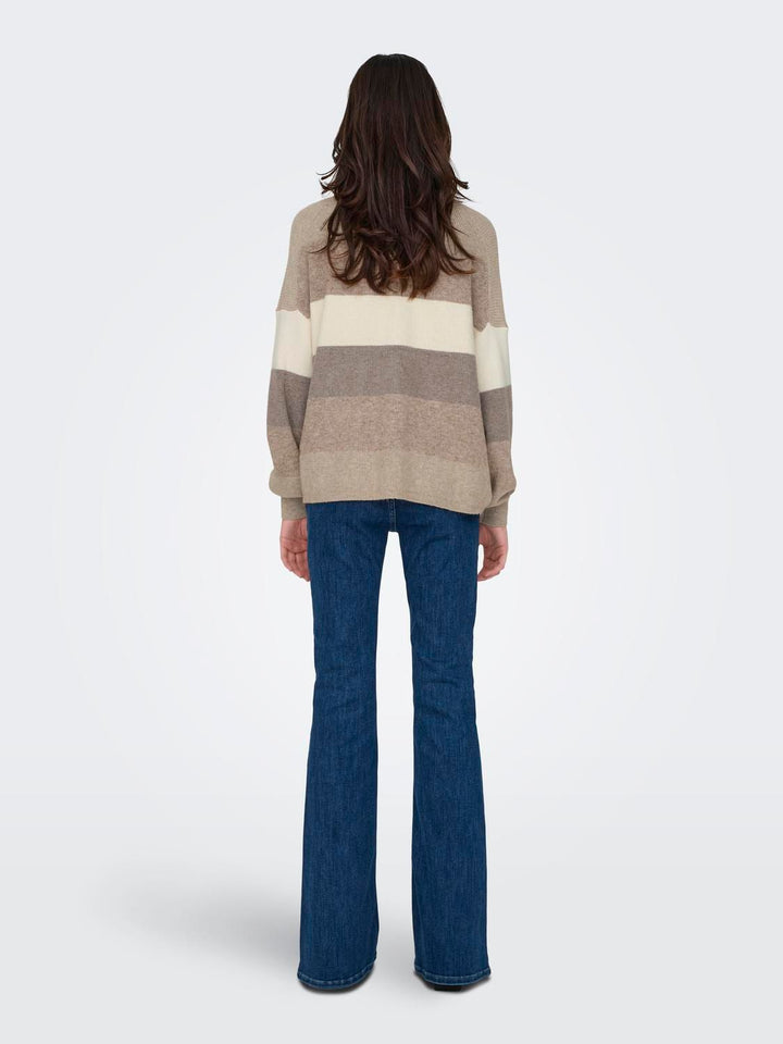 Damen Strickpulli Feather Gray/W. BEIGE/WHITECAP
