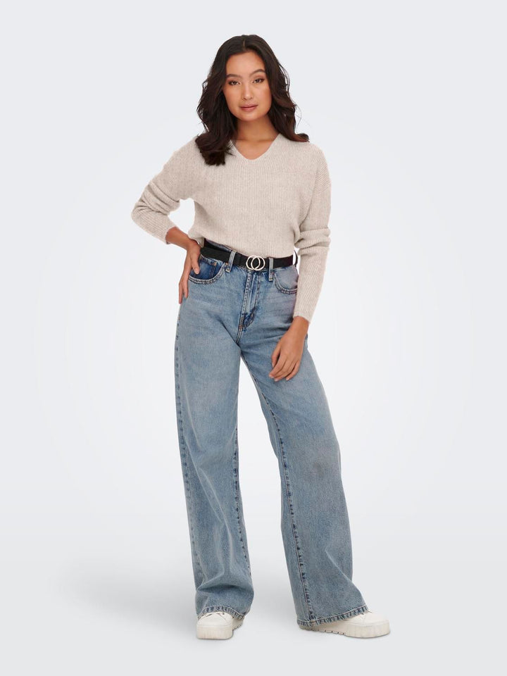ONLY Strickpullover Damen V-Ausschnitt