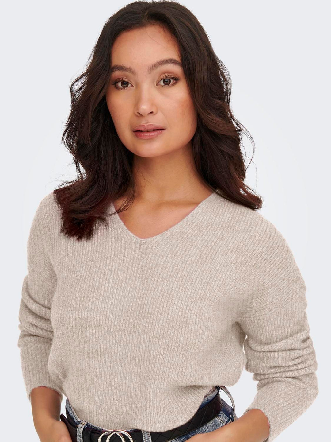 ONLY Strickpullover Damen V-Ausschnitt