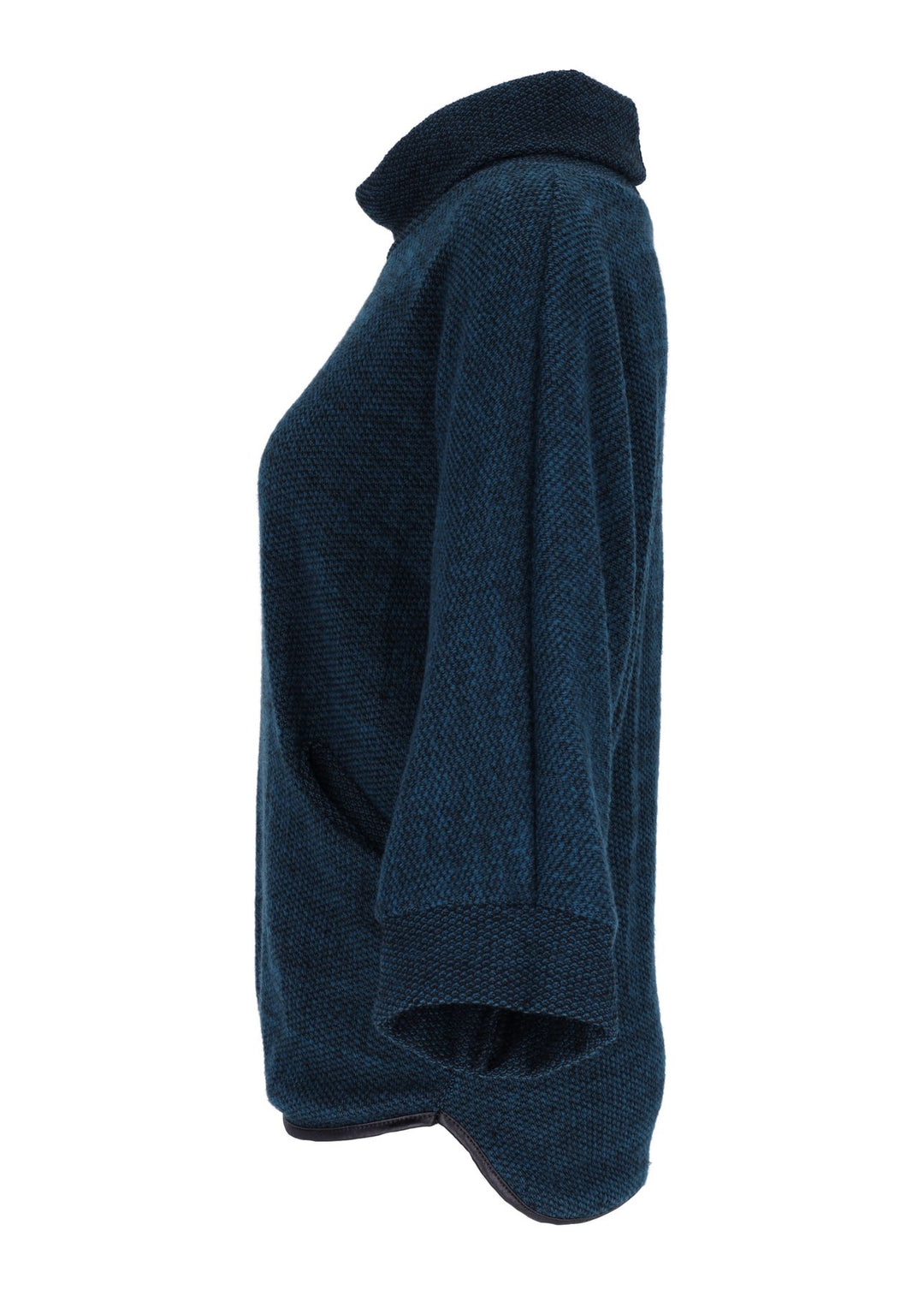Damen Sweatshirt im Double-Layer-Look – Petrol