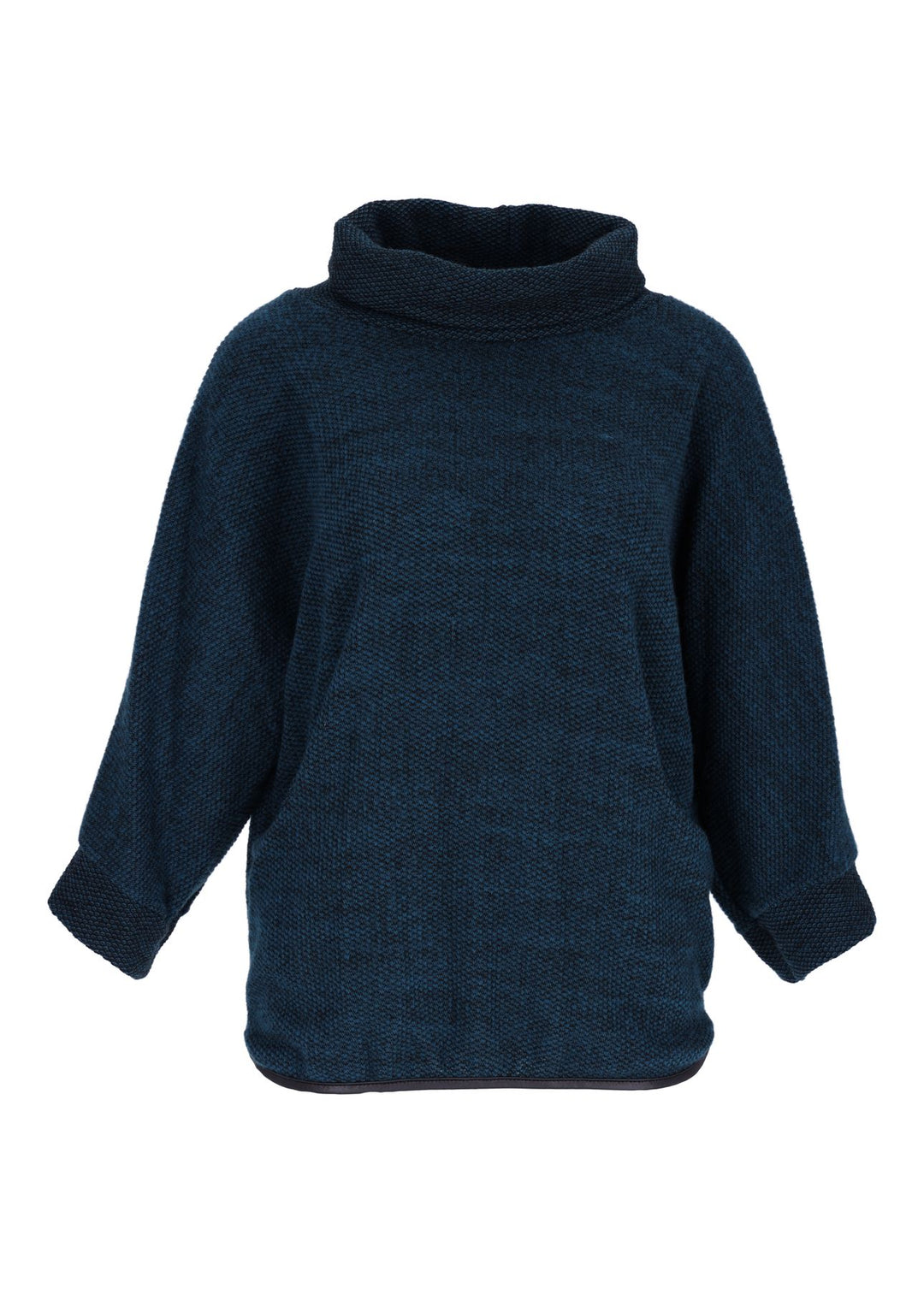 Damen Sweatshirt im Double-Layer-Look – Petrol