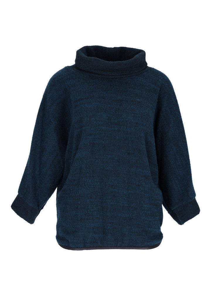 Damen Sweatshirt im Double-Layer-Look – Petrol