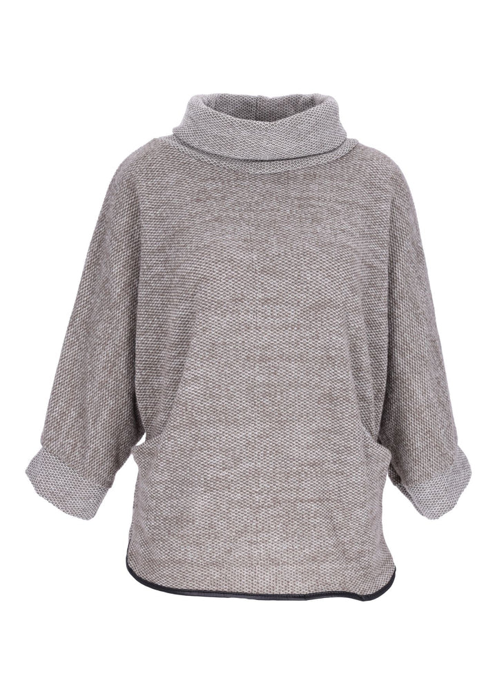 Beiges Damen Sweatshirt im Double-Layer-Look – modern & bequem