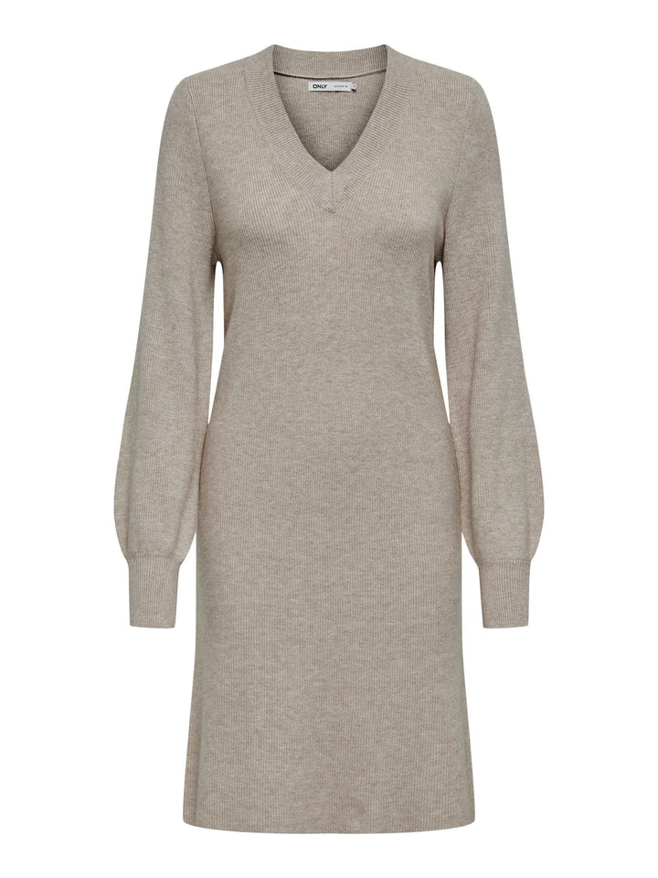 ONLY Katia Langarm Kleid V-Ausschnitt