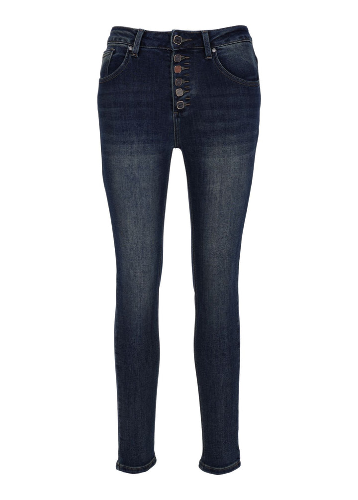 Splash of Color Jeans Knopfleiste Damen
