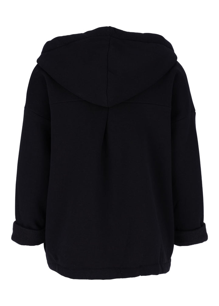 Damen Sweatjacke mit Leo-Details  – Schwarz