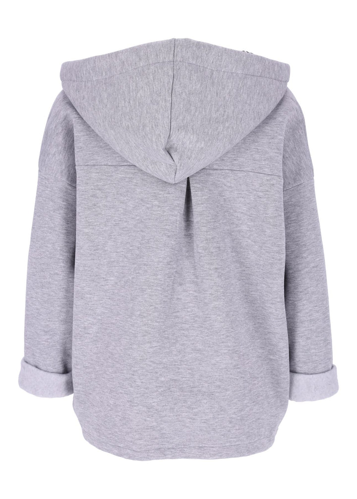 Damen Sweatjacke mit Leo-Details -Grau