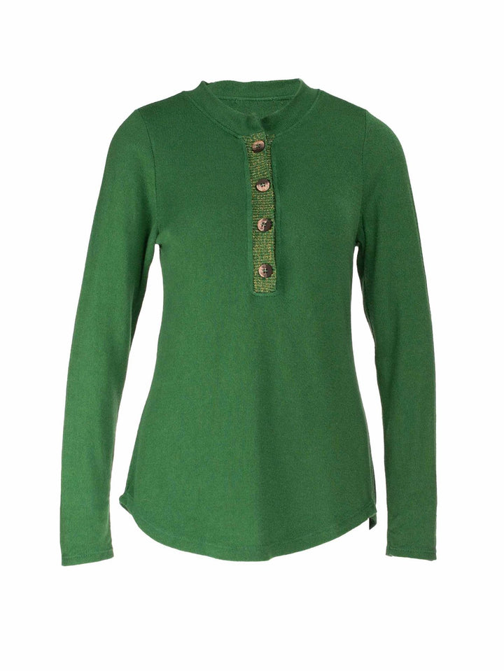 Splash of Color Strick Shirt Knopfleiste