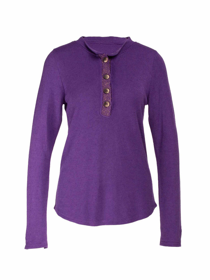 Splash of Color Strick Shirt Knopfleiste