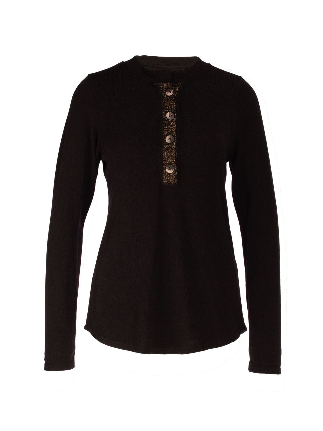 Splash of Color Strick Shirt Knopfleiste