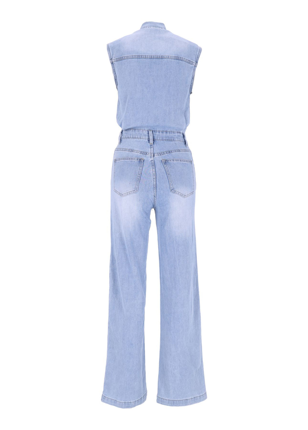 Splash of Color Denim Jumpsuit ärmellos