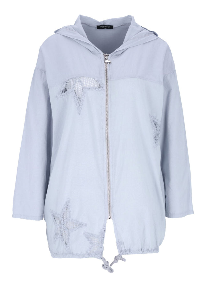 Damen Shirtjacke mit Kapuze Baumwolle