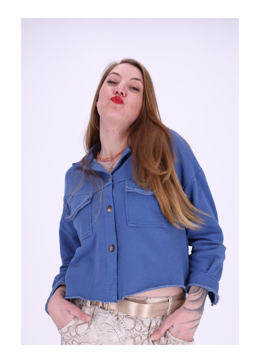 Splash of Color Damen Sweatjacke geknöpft