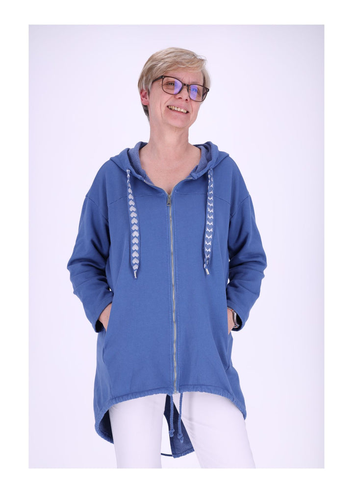 Damen Sweatjacke Lang Splash of Color