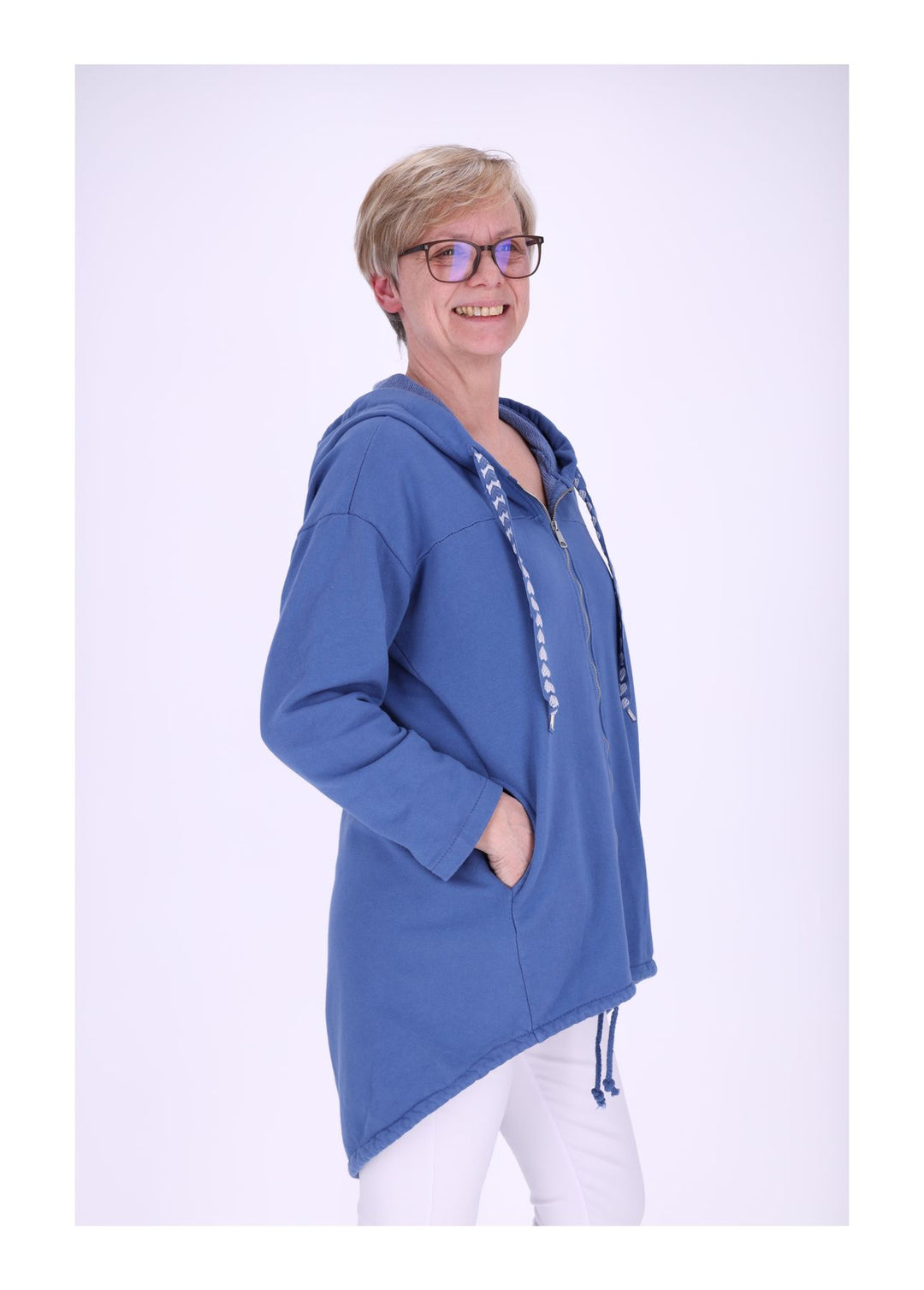 Damen Sweatjacke Lang Splash of Color