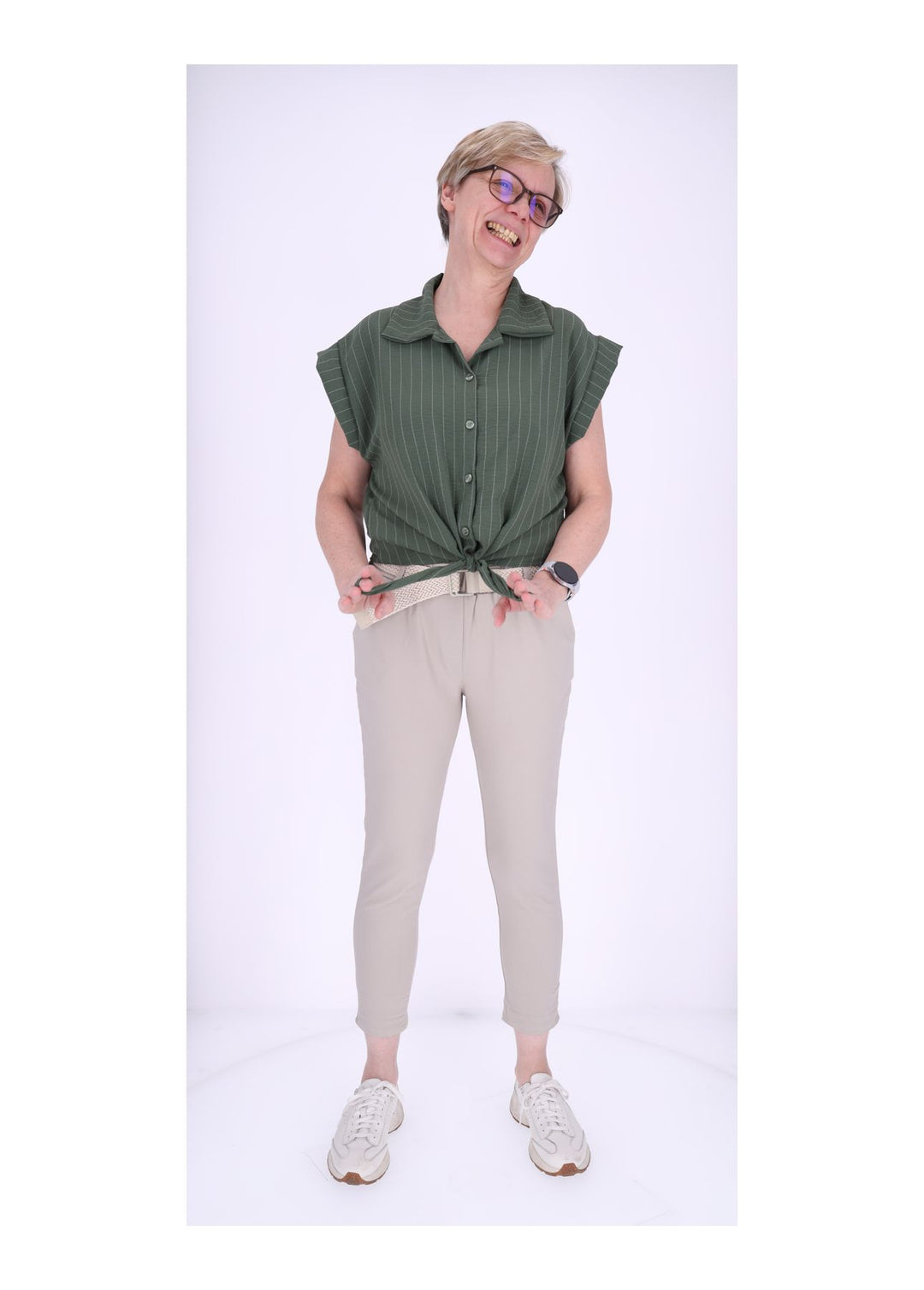 Splash of Color Damen Hose mit Gürtel