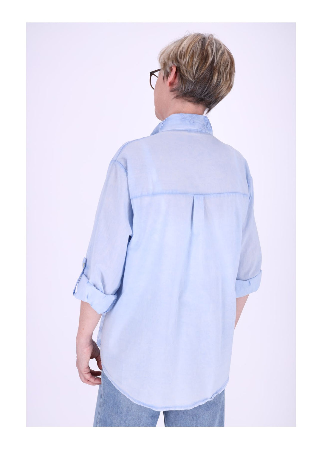Splash of Color Bluse Damen Stickerei