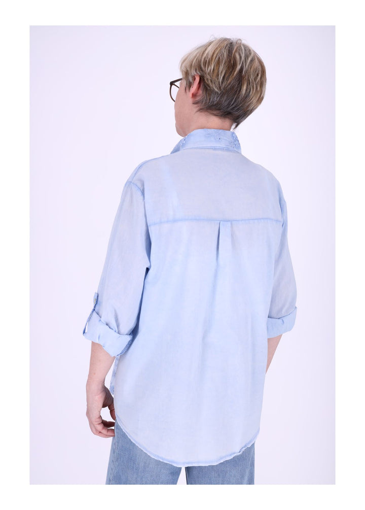 Splash of Color Bluse Damen Stickerei