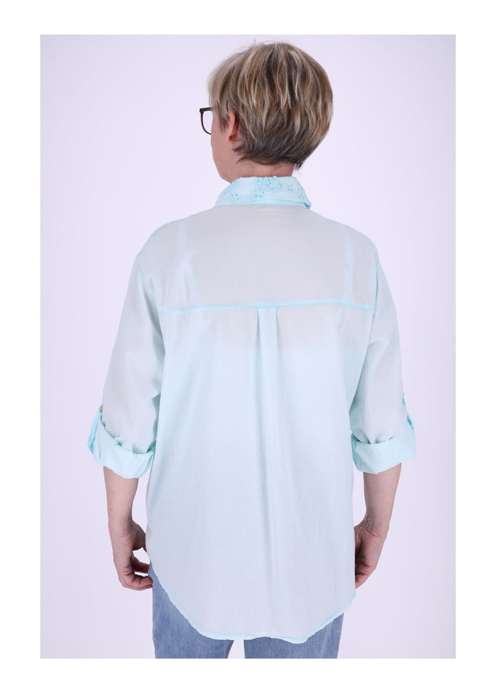 Splash of Color Bluse Damen Stickerei