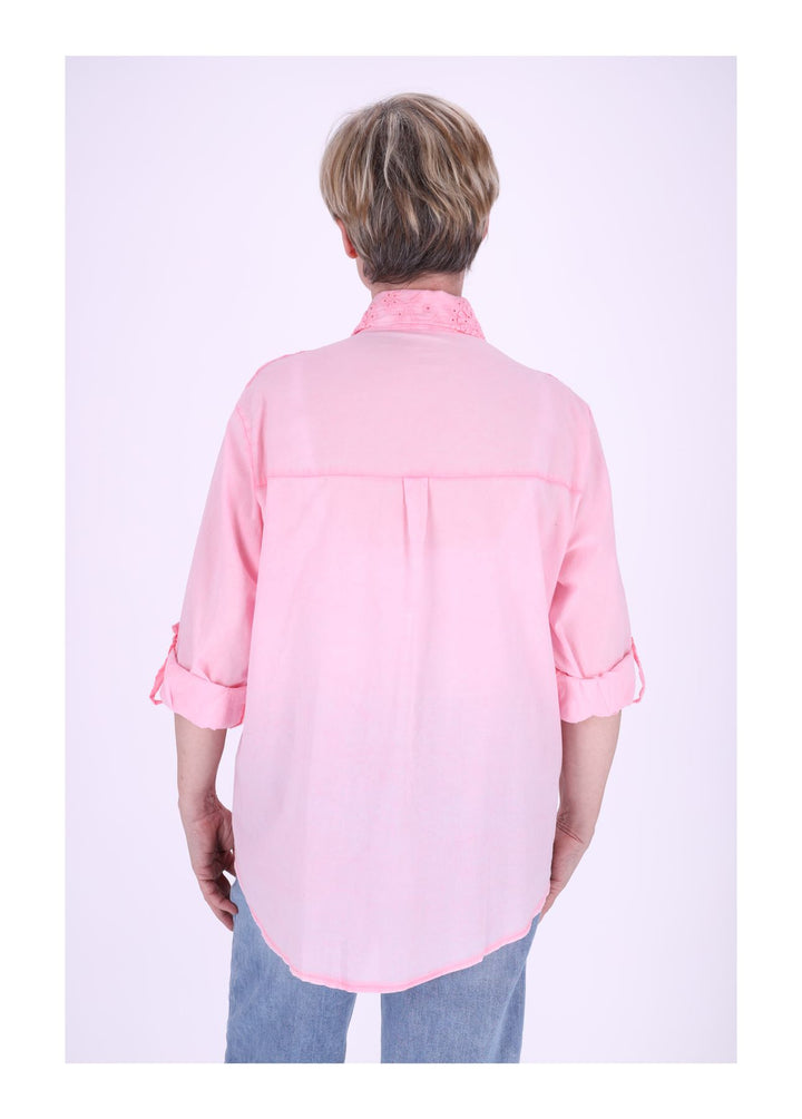 Splash of Color Bluse Damen Stickerei