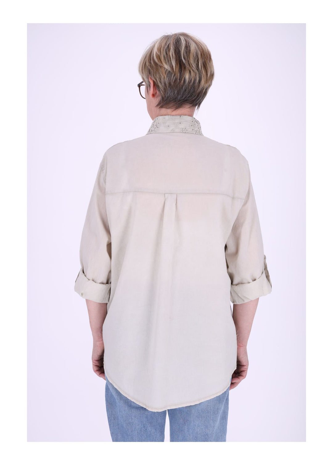 Splash of Color Bluse Damen Stickerei